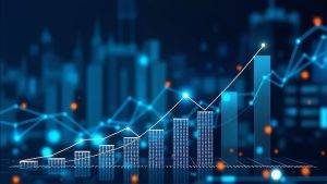 financial graph. ROI concept.