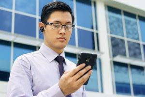 young teacher taking video call on VoIP
